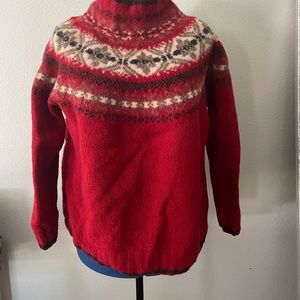Red Wool Faire Isles Sweater